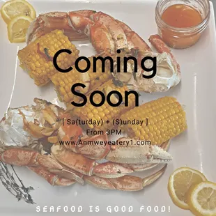 Crab Legs and Corn on the Cob