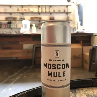 Delicious locally-made Moscow Mule in a can. Recommended.