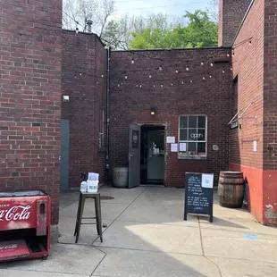 Entry to the rustic bar.