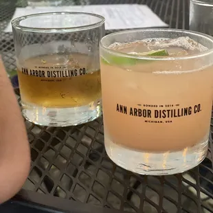 two glasses of alcohol
