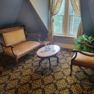 Sitting are in Cynthia's room