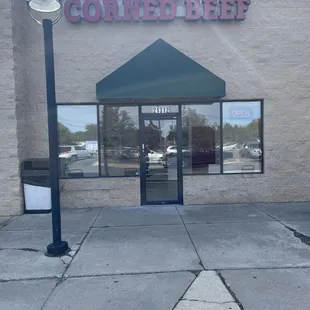 the front of the building