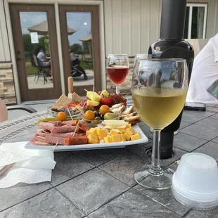 Patio, Charcuterie, wine!