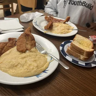Fried Fish and Grits  very well seasoned