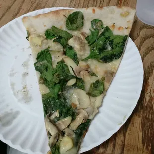 Mushroom and spinach slice