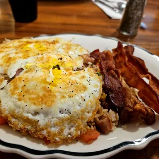 Late Lunch@Anna Miller's 11/22/2023.I ordered Fried Rice Special w/Extra Spam &amp; Tomatoes,U pay a lil Xtra more;$1.99 for ea.w/ Crispy Bacon.