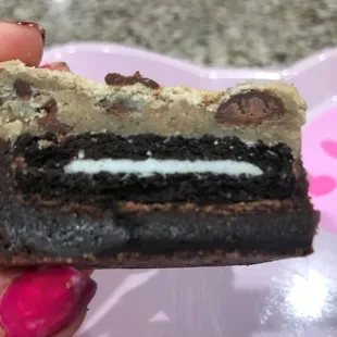 Oreo Cookie baked inside the Slutty Brownie,