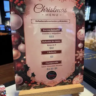 menu