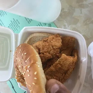 Fried whiting sandwich