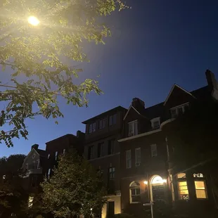 Walked to the restaurant just as it was getting dark.