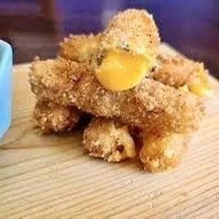 Our three pepper Colby jack cheese sticks are our own creation and made from scratch.