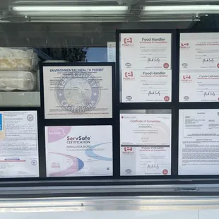 Licenses and certificates