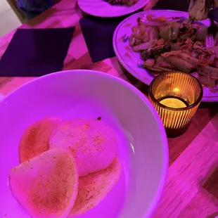 shrimp chips and stir fried veggies