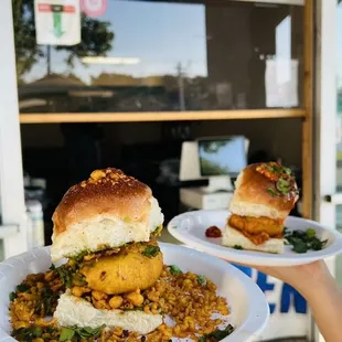 two plates of food