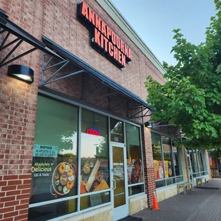 the front of the restaurant