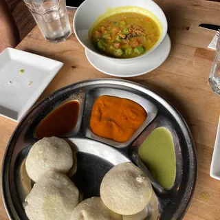 Idlis with Sambar Soup