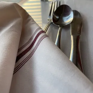 Utensils and napkin