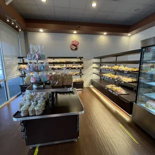 a display of baked goods