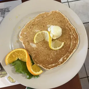 Lemon Ricotta Pancakes and Scramble