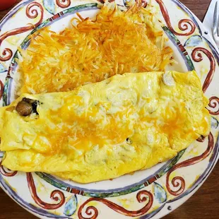 Country Omelete with hashbrowns.