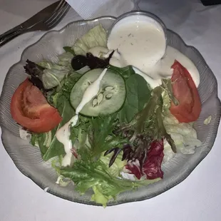 Side salad. Extra ranch.