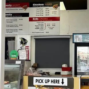 the menu and prices