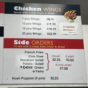 menu