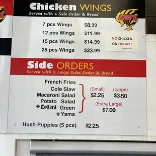 Wings and Sides
