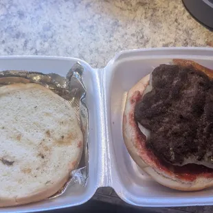 No mushrooms &quot; fresh burger&quot;