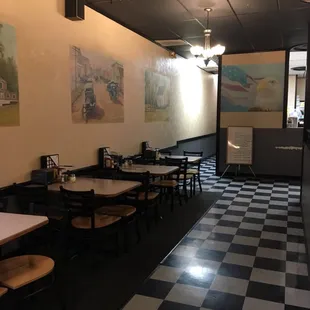 a checkered floor