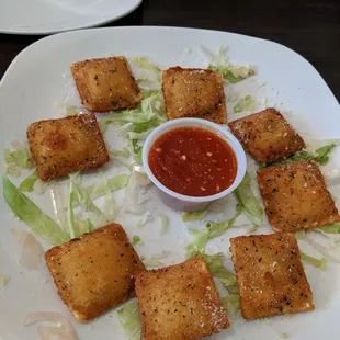a plate of appetizers