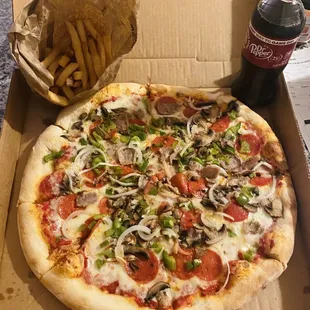 Anna's Special Pizza, French Fries, Soda