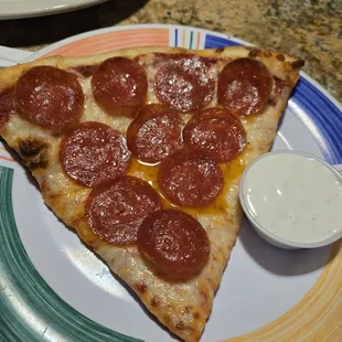 Slice of pepperoni with ranch