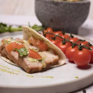 a plate of food on a table