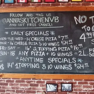 Daily Specials