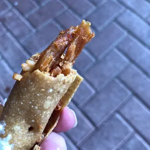 Very dry chicken in flauta