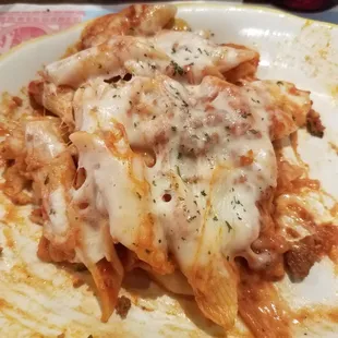 Bake Ziti (half, other half eaten... got to go box for this half!)