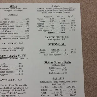 menu