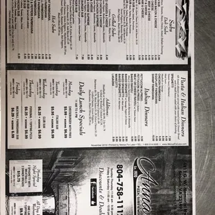 the menu