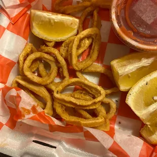 Overcooked calamari rings!!!