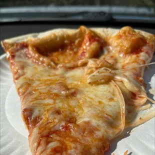 a slice of cheese pizza