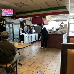 a view of the dining area