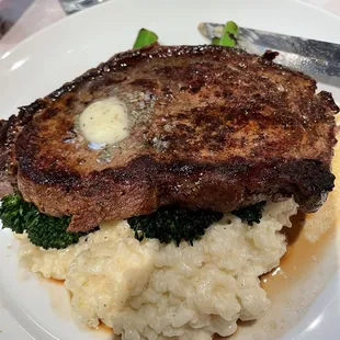 14oz Ribeye, broccolini and risotto