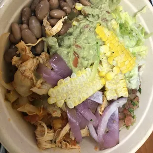 Mexican Bowl with chicken ranchero