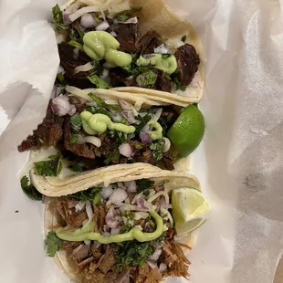 Steak Tacos, Carnitas Taco
