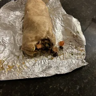 Opened my burrito and it had a bite taken out of it....