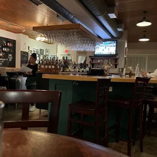 Wine bar at night