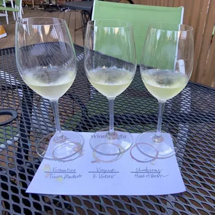 White wine flight