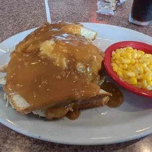 Open face turkey sandwich