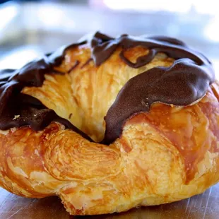 a chocolate covered pastry